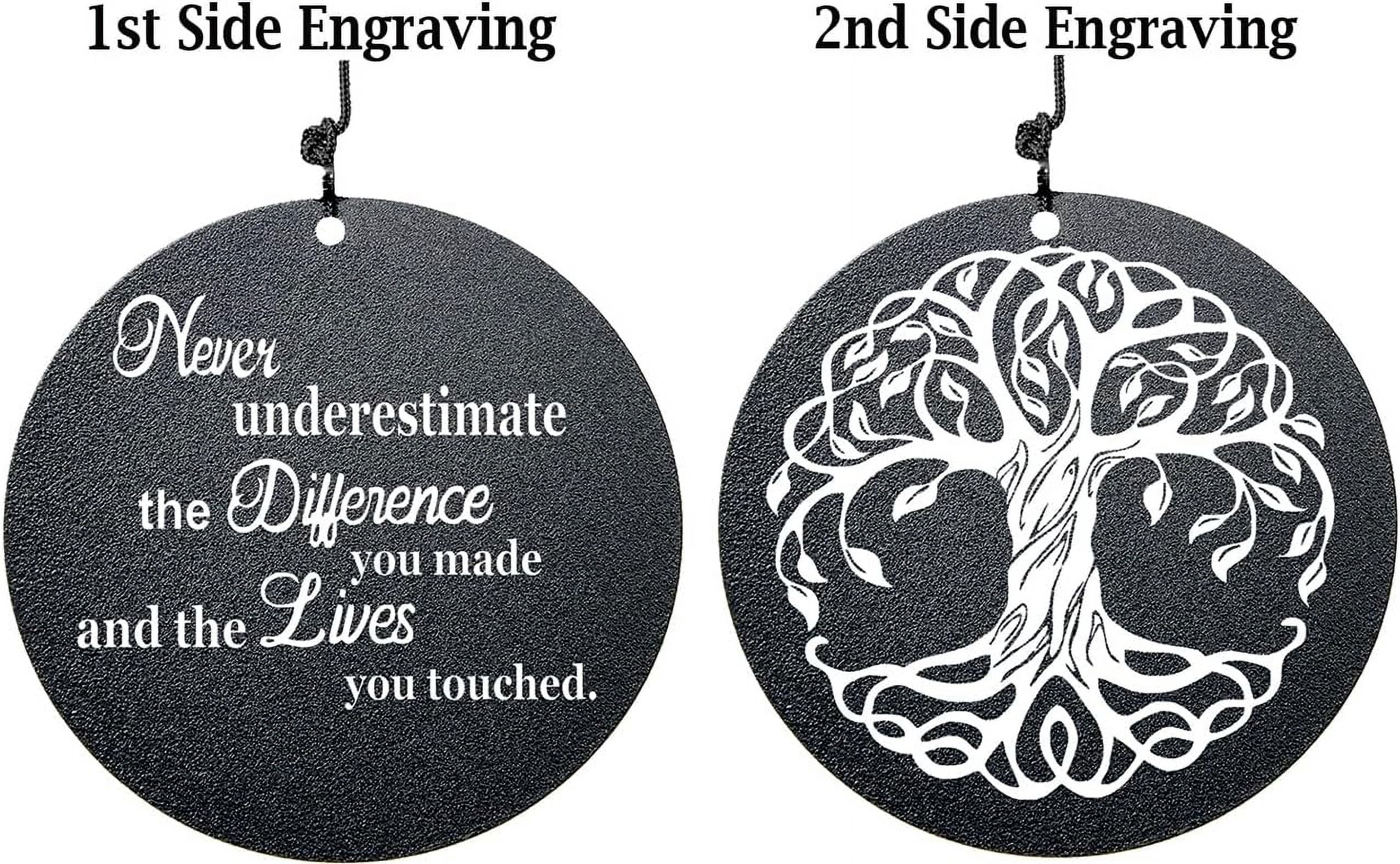 Retirement Wind Chime, Tree of Life, Inspirational Retirement Gifts for Men, Women, Teacher, Co-Worker, Employee, Nanny, Nurse (Black)