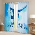 thumbnail image 2 of Homewish Girly Gymnastics Sports Curtains Pack of 2 (42x84 Each), Blue Watercolor Curtains Blackout, Teens Kids Girls Bedroom Curtains, Living Room Curtains Decor, 2 of 6