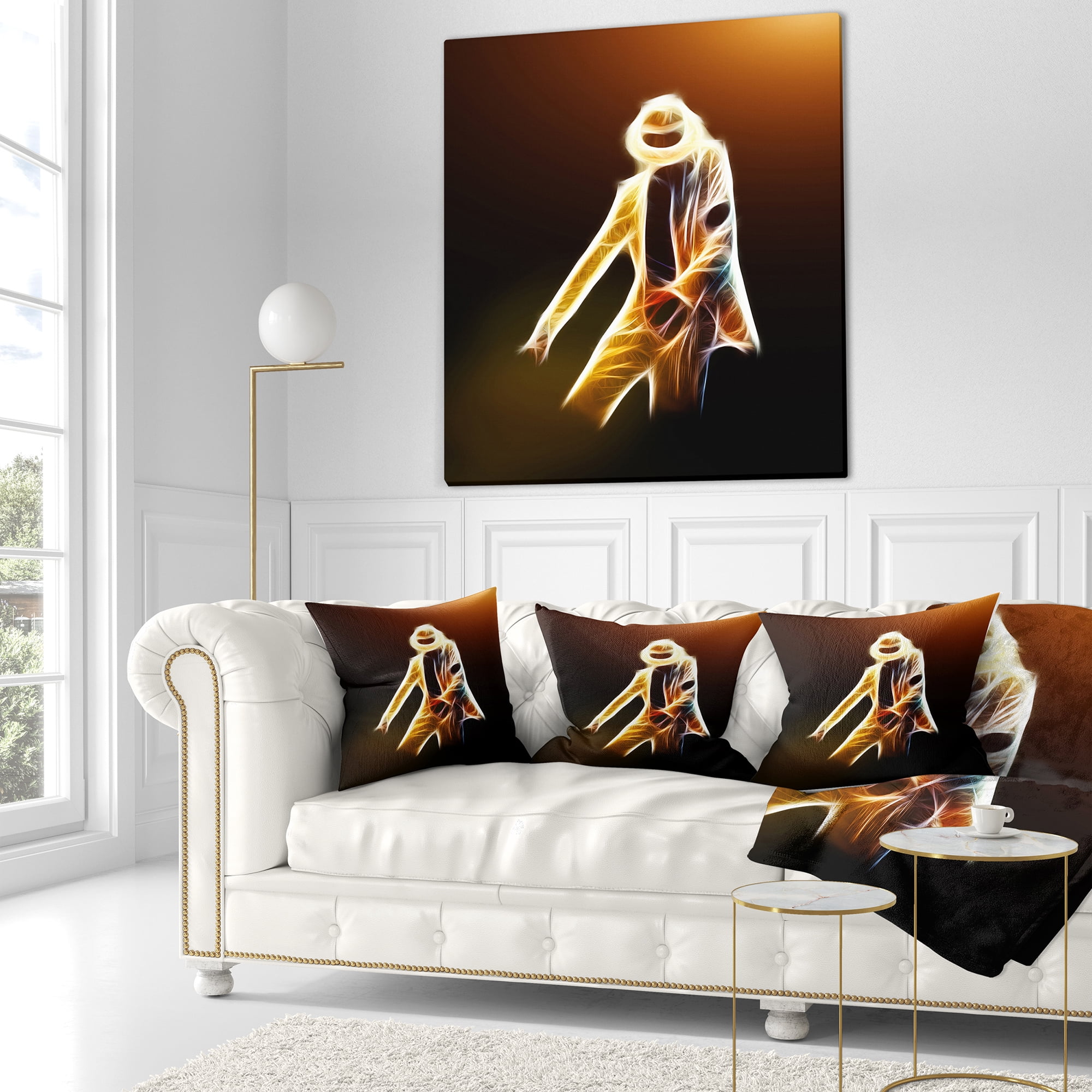 Designart Moonwalker in Dance Style - Modern Portrait Throw Pillow - 18x18