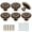 Flower Bronze, variant on Cabinet Knobs 6 Pack, Stainless Steel Kitchen Cabinet Knobs 1.16 inch Handles Furniture Hardware Pulls Modern Round Knob for Dresser Drawers Cupboard Closet Door
