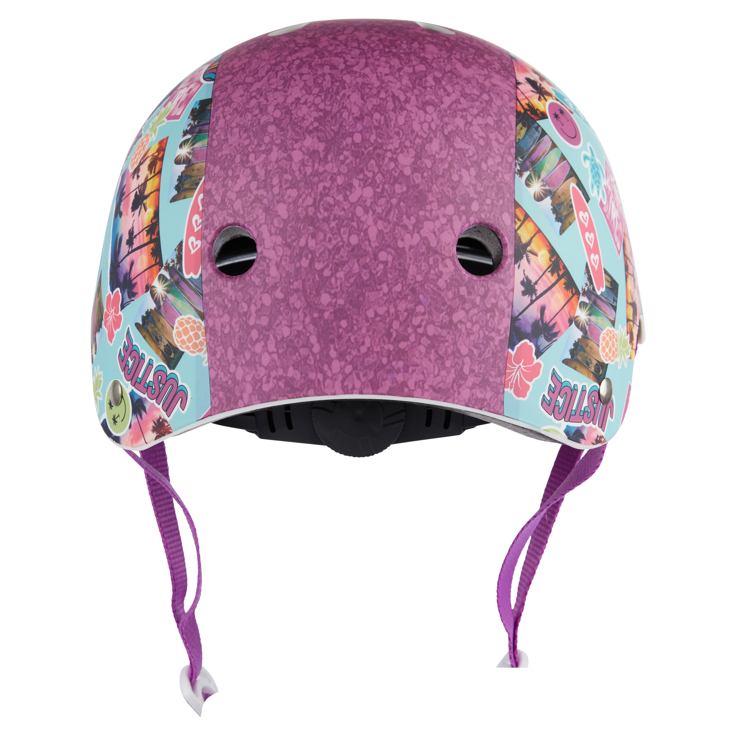 Justice Boardwalk Brights Sticker Helmet with Chunky Glitter Design