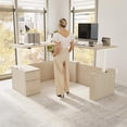 thumbnail image 2 of Stratus 72W Standing L Desk with File Cabinet in Natural Elm - Engineered Wood, 2 of 8