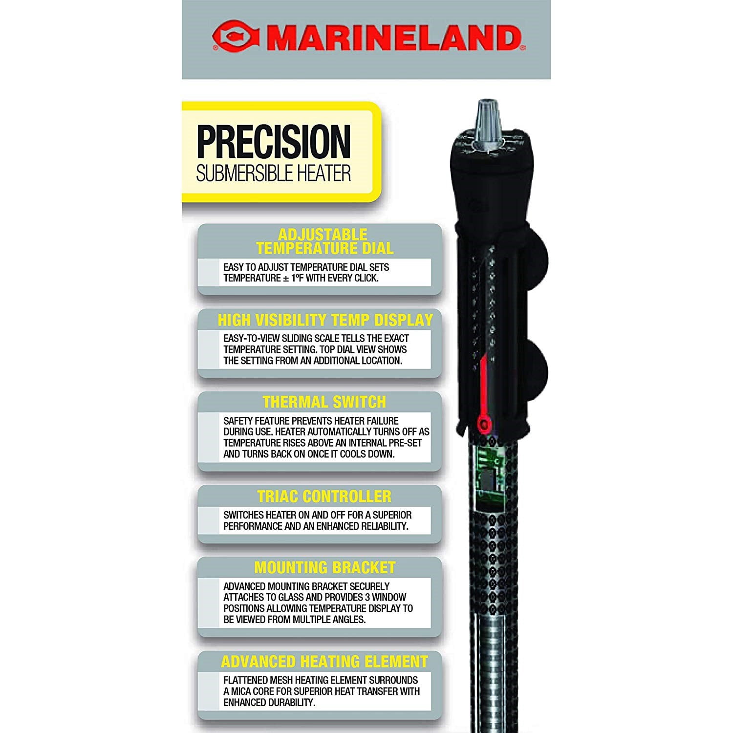 marineland Precision aquarium Heater, up to 12 gallons, 50-Watts