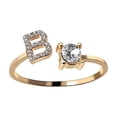 thumbnail image 1 of Anillo de acero de titanio con incrustaciones de letras, joyería de diamantes para mujer, conjunto de joyería de verano, 1 of 6