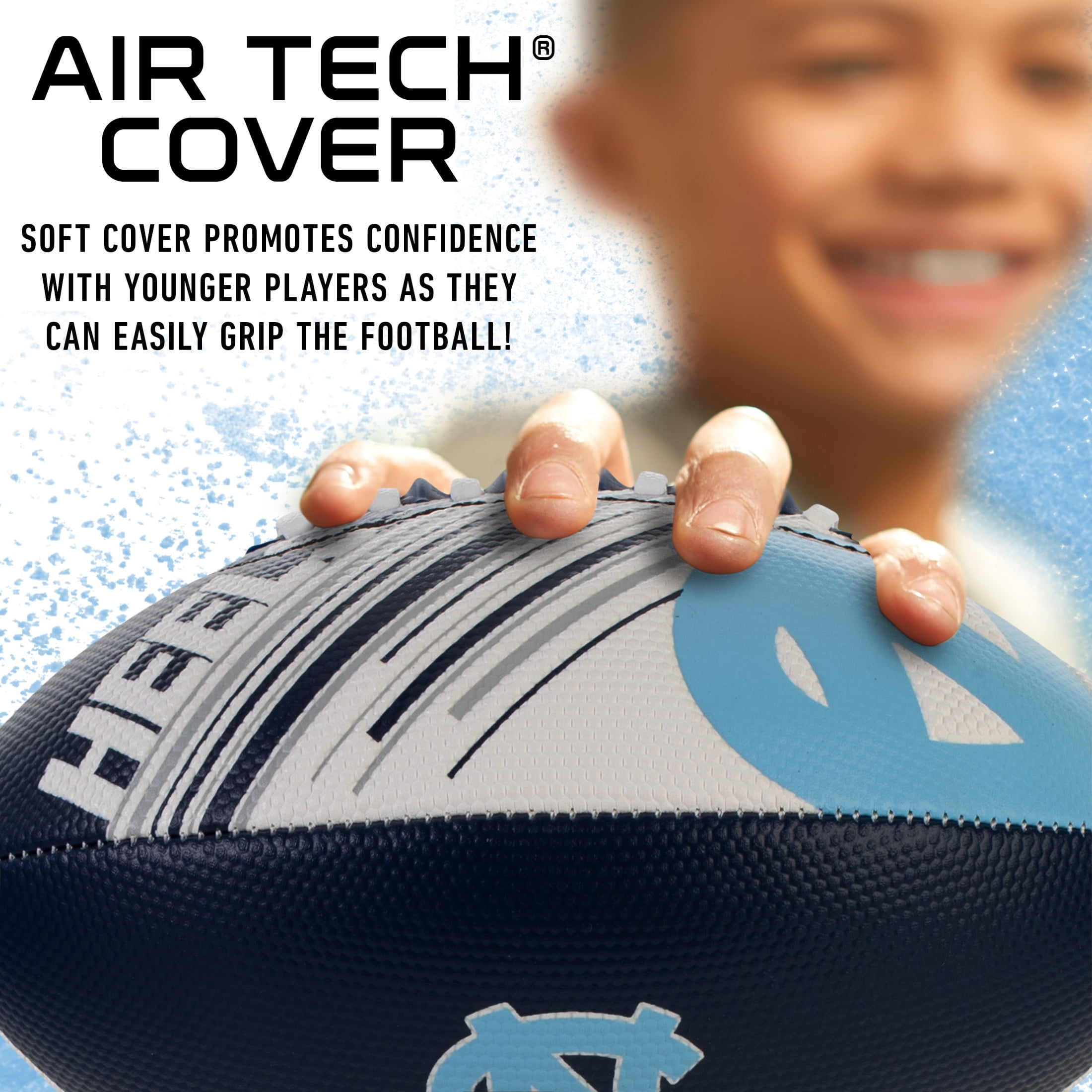 NCAA North Carolina Tar Heels Football - Youth Mini Football - 8.5" Football- SPACELACE Easy Grip Texture- Perfect for Kids !