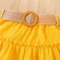 thumbnail image 6 of Caqnni Toddler Baby Girl Summer Clothes Outfit Funny Letter T Shirt Top Short Set Infant Girl Clothes 6 12 18 months 2T 3T Shorts Set 2Pcs Summer Playwear Beach Outfits 2-3 Years,Yellow, 6 of 9