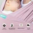 thumbnail image 4 of Moby Wrap Portabebés Portabebés Clásico Para Recién Nacidos Y Bebés Envoltorio Para Bebé N.º 1 Ir A Regalo Para Bebé Mantenga Al Bebé Seguro Ajustable Para Todo Tipo De Cuerpo Para Mamás Y Papás Rosa, 4 of 5