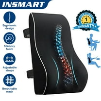 INSMART Ergonomic Lumbar Support Pillow with Adjustable Memory Foam - Breathable 3D Mesh Back Cushion for Office Chair, Car Seat & Home Use, Machine-Washable Cover, Pain Relief & Posture Support