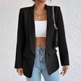 thumbnail image 1 of Abrigo Blazers informales con cuello de solapa, estilo elegante, traje de vacaciones clásico ajustado para mujer Kuymtek Negro T M para Mujer, 1 of 6