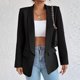 thumbnail image 2 of Blazer de manga larga con cuello de solapa Chaquetas clásicas de oficina para mujer Traje diario, 2 of 7
