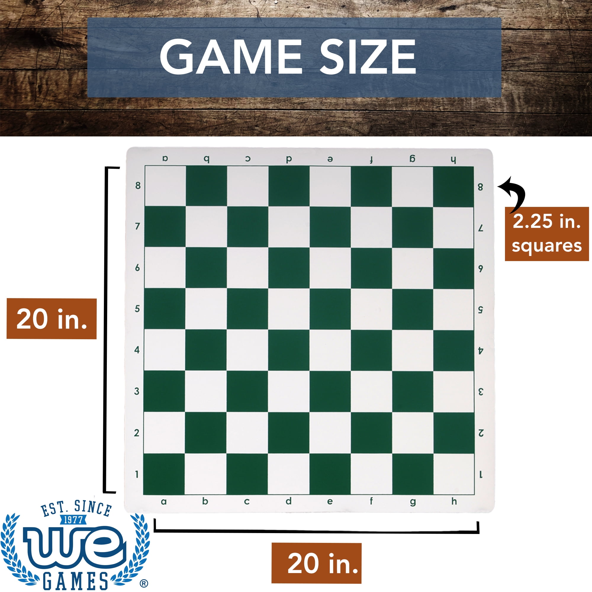 eloria 12 Inch Tournament CHESS Set Basic Plastic Pieces, Canvas