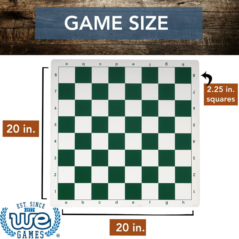 The Study Tournament Plastic Chess Pieces & Roll Up Chess Board Combo -  3.1 King