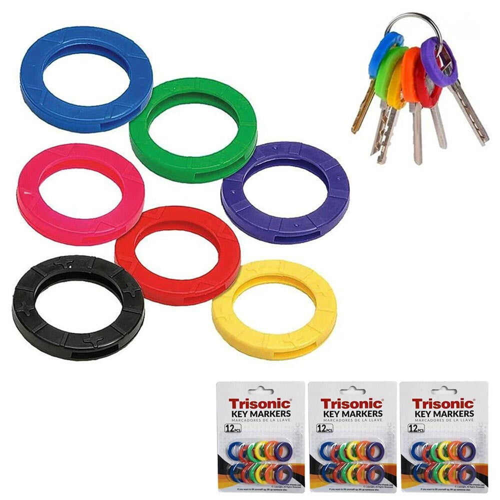 Soft Rubber Key Identifiers Top Cover Caps Pack of 8 Coloured ID Marker Grip 