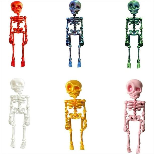Imán de Esqueleto Articulado para Nevera, Decoración de Calavera Multicolor, Adhesivo Magnético de Calavera para Cocina y Oficina.