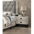 thumbnail image 5 of Queen Size Bed And 2x Nightstands Cream Color Transitional Style Wooden Bedroom Tufted Headboard Bedframe, 5 of 7