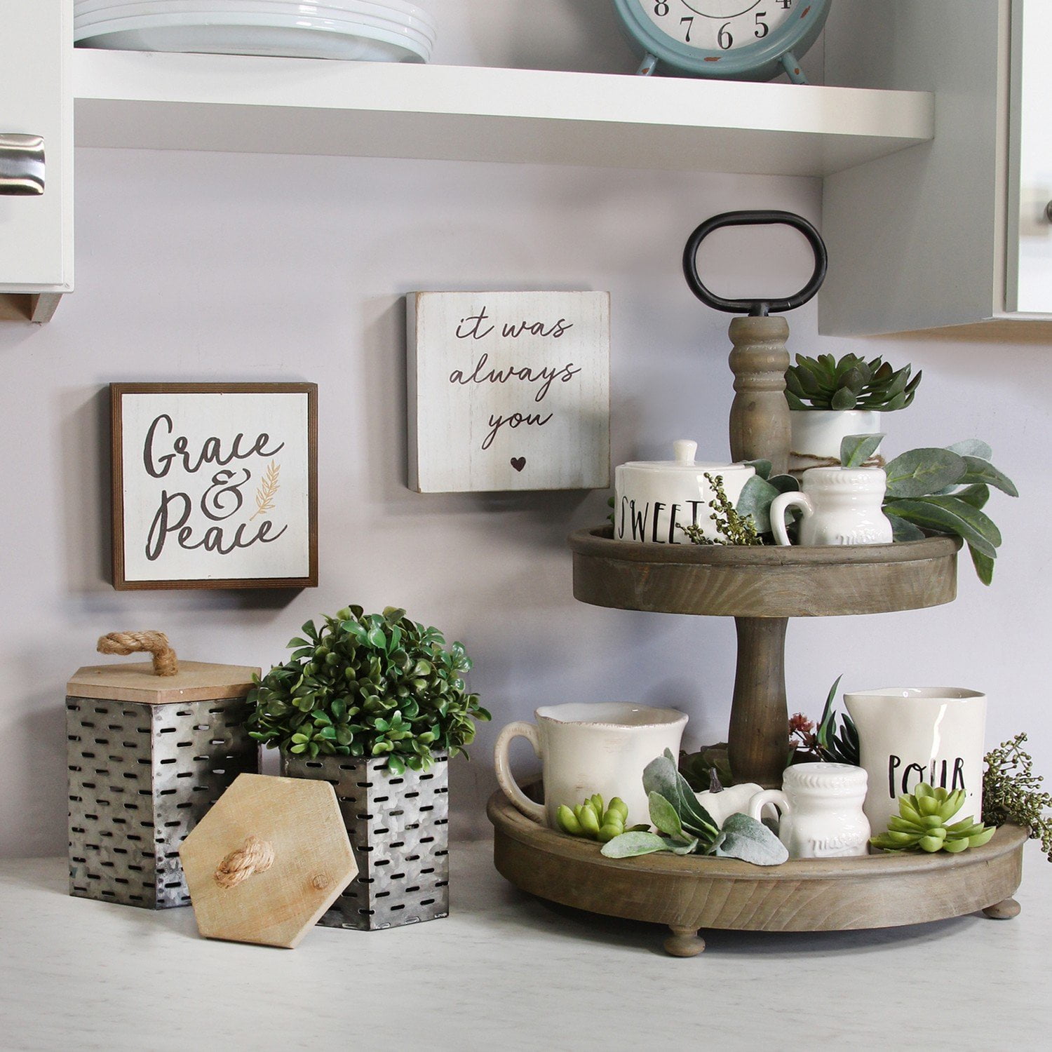 Stratton Home Decor Two Tier Decorative Stand Walmart Com