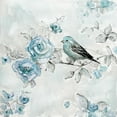 thumbnail image 2 of Swatland, Sally 26x26 Gold Ornate Wood Framed with Double Matting Museum Art Print Titled - Finch and Spring Rose Climbers III, 2 of 4