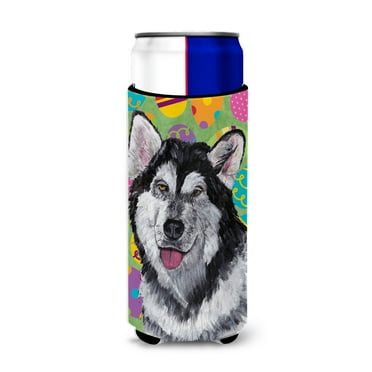Alaskan Malamute Easter Eggtravaganza Ultra Hugger for slim cans