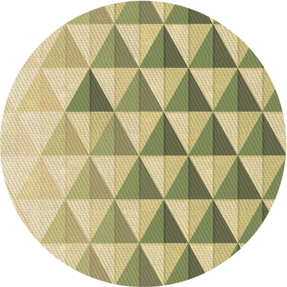 Ahgly Company Machine Washable Indoor Round Transitional Brown Gold Area Rugs, 7' Round