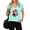 1-Blue, variant on UNISHE Women's High Definition Rose Graphic V-Neck Short Sleeve T-Shirt White Elegant Botanical Top