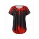thumbnail image 2 of Sunloudy - Camiseta larga con cuello henley para mujer, camisetas de manga corta con estampado de flores, rayas, llamas y oro Sunloudy  S M L XL XXL, 2 of 8