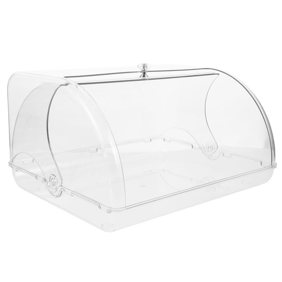 TABLETREANDS 1Pcs Corner Bread Box for Kitchen Counter Transparent Plastic with Airtight Design