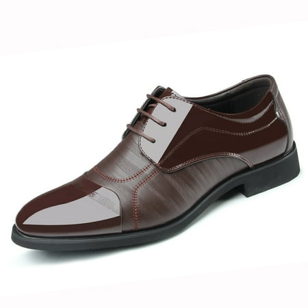 

Men‘s Classic Lace-up Faux Leather Derby Style Dress Shoes (Black/Brown)