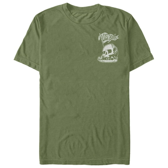 Men's Peter Pan Lost Boys Badge  Graphic Tee Military Green 3X Large