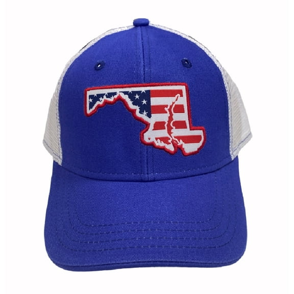 Maryland State USA Flag Mesh Back Embroidered Cap Hat