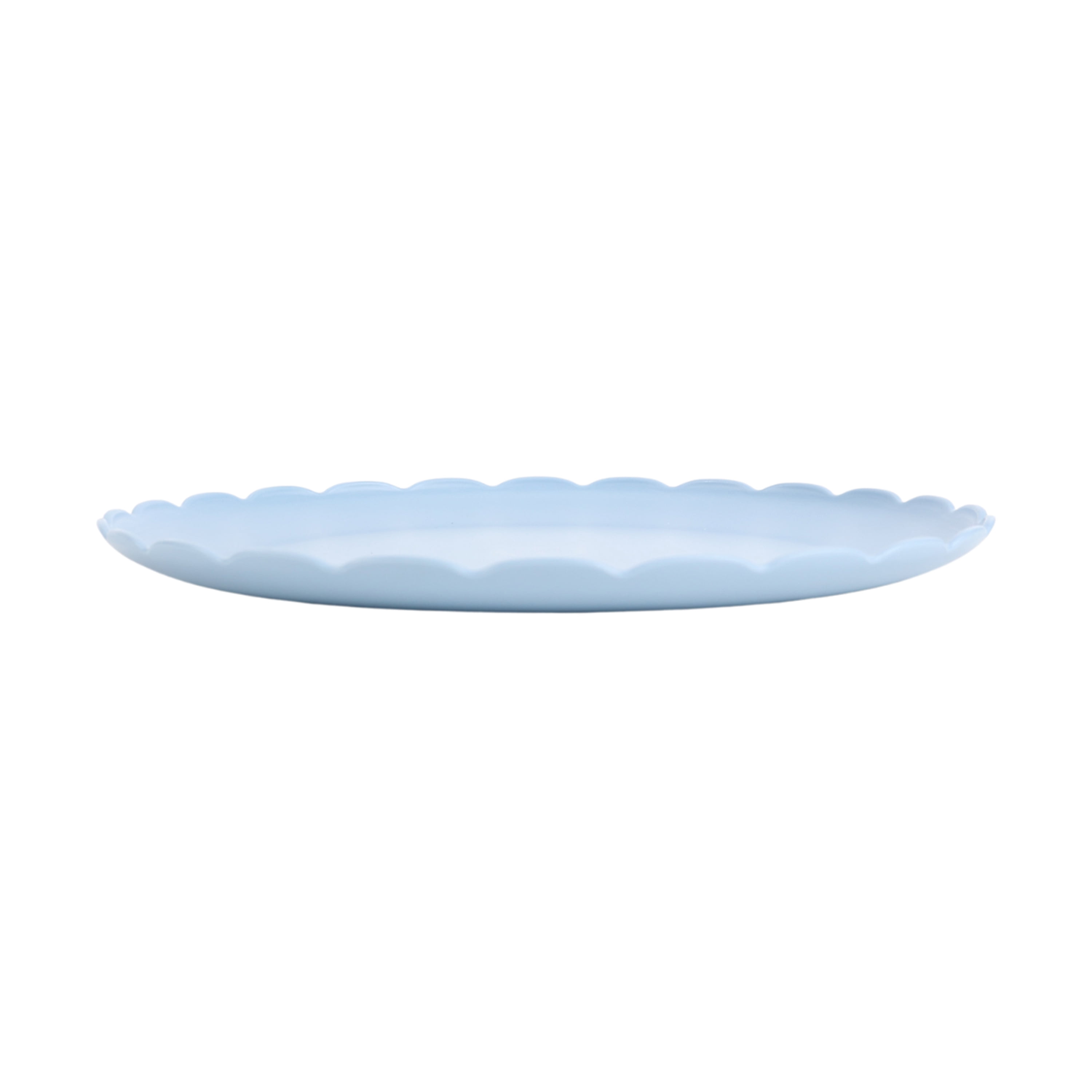 (4 pack) Mainstays - Blue Round Plastic Plate, Scalloped, 10.5 inch