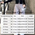 thumbnail image 4 of Girls' Cargo Pants with Stars Applique Multi-Pockets Elastic High Waisted Wide Leg Trouser Sweatpants Summer (8-9 Years, Black), 4 of 8