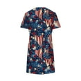 thumbnail image 3 of Youyipin womens dresses American Flag Dress Women 4th of July Short Sleeve T Shirt Star Stripes USA Dress Patriotic summer dresses for women 2025, 3 of 5