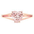 thumbnail image 3 of 1 ct Heart Cut Simulated Pink Diamond Solitaire 14K Rose Gold Womens Engagement Ring, 3 of 4
