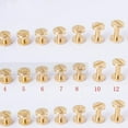 thumbnail image 5 of 5PCS Rivet Screws Fasteners for Leatherwork Bags Belts DIY Projects Golden Brass, 5 of 5