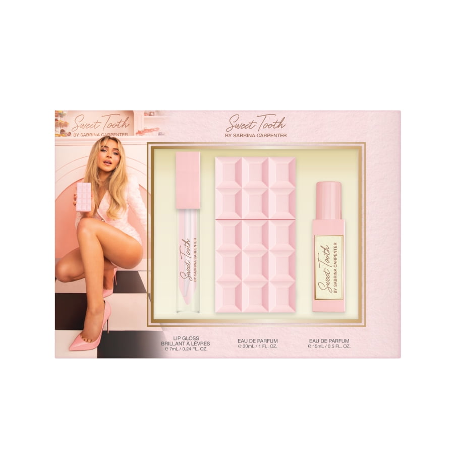 Sabrina Carpenter Sweet Tooth 30ml Eau de Parfum, 15ml Travel Spray & Lip Gloss Gift Set for Women