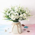 thumbnail image 3 of ZOELNIC 6 Bundles Artificial Flowers Outdoor UV Resistant Fake Plants Faux Plastic Daffodils Flower in Bulk for Hanging Planters Outside Porch Vase Home Window Decoration (White), 3 of 13