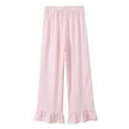 thumbnail image 6 of TrendOFT Womens Gingham Pants Cute Wide Leg Lounge Pants Y2k Plaid Ruffle Hem Elastic High Waist Baggy Trouser Pink S, 6 of 8