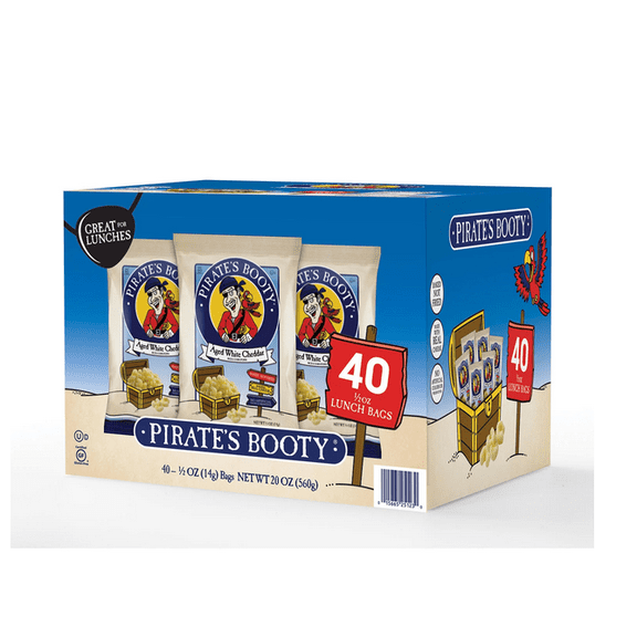 Pirates Booty Aged White Cheddar Puffs (0.5Oz / 40Pk)
