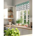 thumbnail image 6 of Vintage Herringbone Pattern Window Valance Curtain Turquoise Grey Rod Pocket Short Curtain for Living Room, Bedroom & Kitchen Window Decor 42x18in, 6 of 8