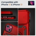 thumbnail image 7 of for iPhone 14 & iPhone 13 Case with Screen Protector - Slide Camera Cover Phone Case with Ring Stand, Heavy Duty Military Grade Shockproof Rugged Bumper for iPhone 14 & 13 Accessories Red, 7 of 7