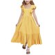 thumbnail image 2 of Odeerbi 4-15 Años de Las Niñas de Verano de Algodón de Lino Maxi Vestido Con Cuello Cuadrado de La Espalda de Arco Ruffle Tierrado Vestido de Línea A Para Las Vacaciones de La Playa de La Fiesta, 2 of 8