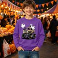 thumbnail image 2 of Byoo Tween Boy's Halloween Ghost Monster‑Truck Moon Graphic Sweatshirt Long Sleeve Fall Pullover Sweatshirts A9, 2 of 4