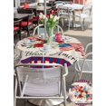 thumbnail image 5 of Outdoor Tablecloth with Umbrella Hole for Patio/Picnic/Party/Camping, 250th Anniversary Floral Waterproof Table Cloth Round Cover Washable, Red Blue Stars 4th of July Rustic (Dia 54"), 5 of 9