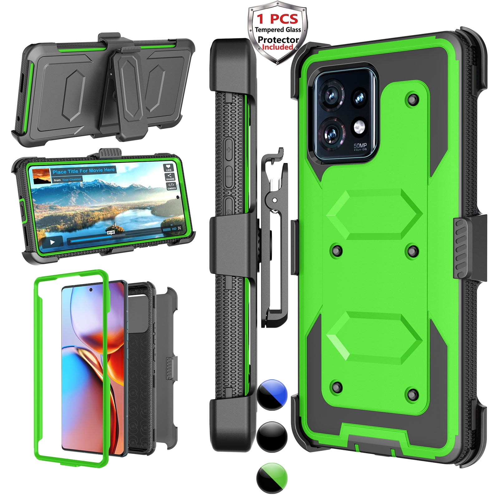 Njjex Phone Cases for Motorola Moto Edge Plus 2023 , Shockproof Combo