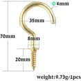 thumbnail image 4 of 20-pack screw eyes, 2.75" ceiling hooks for hanging plants, K, 4 of 5