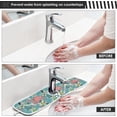 thumbnail image 5 of Coolnut Flower Toucans Sink Splash Guard for Faucet 2 Packs Faucet Absorbent Mats, Flamingo Palm Leaf Faucet Handle Drip Catcher Quickly Drying Mat for Kitchen Counter Bathroom, 30"x5.5", 5 of 7