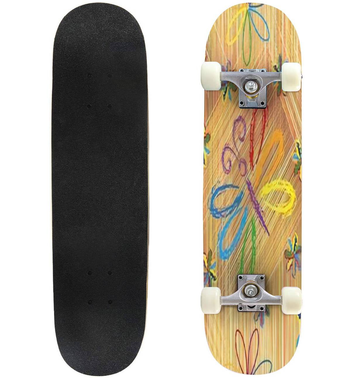 Seamless pattern with stylized rainbow butterfly and flowers on grunge ...