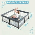 thumbnail image 5 of G TALECO GEAR Baby Playpen with Mat, Foldable Playpen for Babies and Toddlers, Portable Travel Play Yard, 50"x50", Gray, 5 of 9