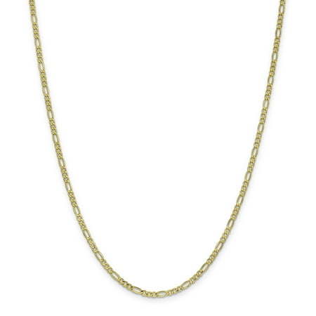 10k Yellow Gold 2.5mm Link Figaro Necklace Chain Pendant Charm