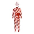 thumbnail image 3 of Aislor Girls Christmas Striped Jumpsuit Candy Cane Long Bodysuit with Santa Hat Xmas Dancewear Red 14, 3 of 7